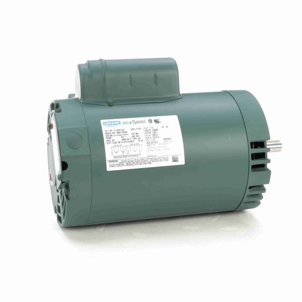 E110037.00 - Leeson 1.50 HP General Purpose Motor, 1 phase, 1800 RPM, 115/230 V, 56C Frame, ODP - E110037.00