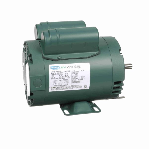 E110097.00 - Leeson 1 HP General Purpose Motor, 1 phase, 3600 RPM, 115/230 V, 56 Frame, ODP - E110097.00