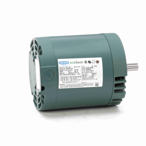 E110111.00 - Leeson 1 HP General Purpose Motor, 3 phase, 3600 RPM, 230/460 V, 56C Frame, ODP - E110111.00
