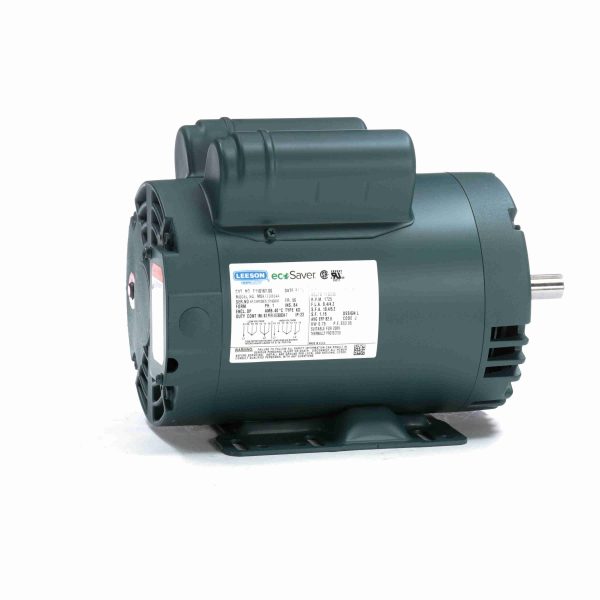 E110167.00 - Leeson 1 HP General Purpose Motor, 1 phase, 1800 RPM, 115/230 V, 56 Frame, ODP - E110167.00