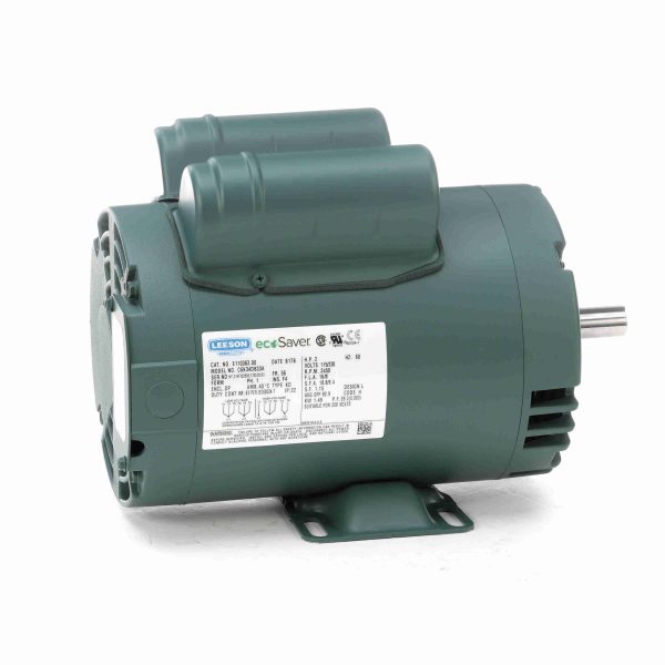 E110363.00 - Leeson 2 HP General Purpose Motor, 1 phase, 3600 RPM, 115/230 V, 56 Frame, ODP - E110363.00