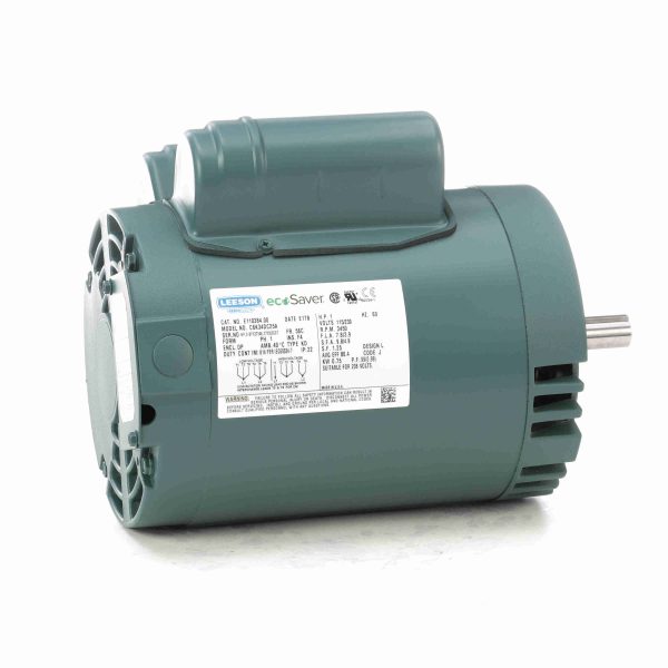 E110384.00 - Leeson 1 HP General Purpose Motor, 1 phase, 3600 RPM, 115/230 V, 56C Frame, ODP - E110384.00