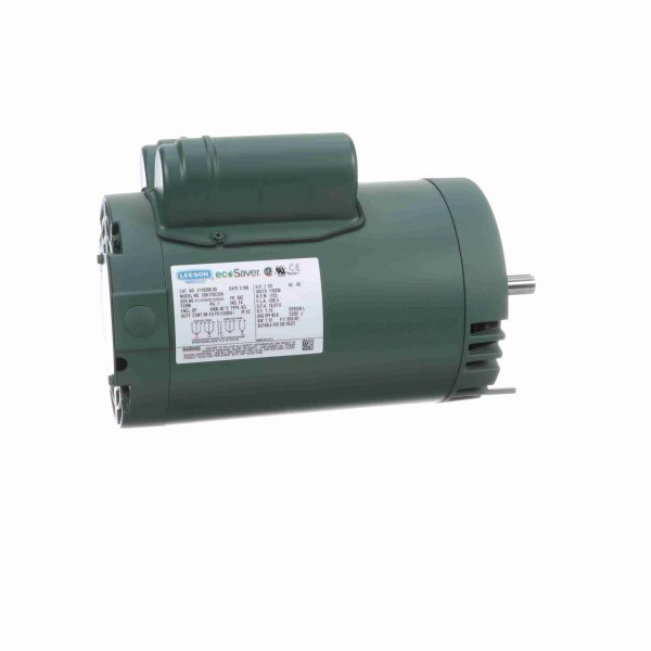 E110388.00 - Leeson 1.50 HP General Purpose Motor, 1 phase, 1800 RPM, 115/230 V, 56C Frame, ODP - E110388.00