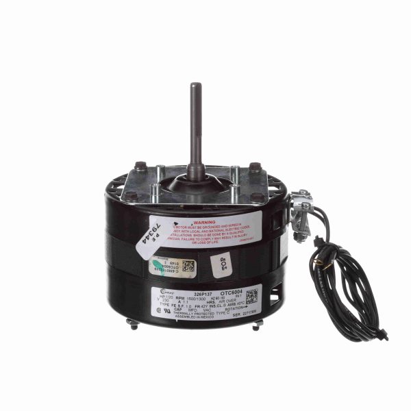 OTC6004 - Century 1/20 HP OEM Replacement Motor, 1500/1300 RPM, 230 Volts, 42 Frame, OAO - OTC6004