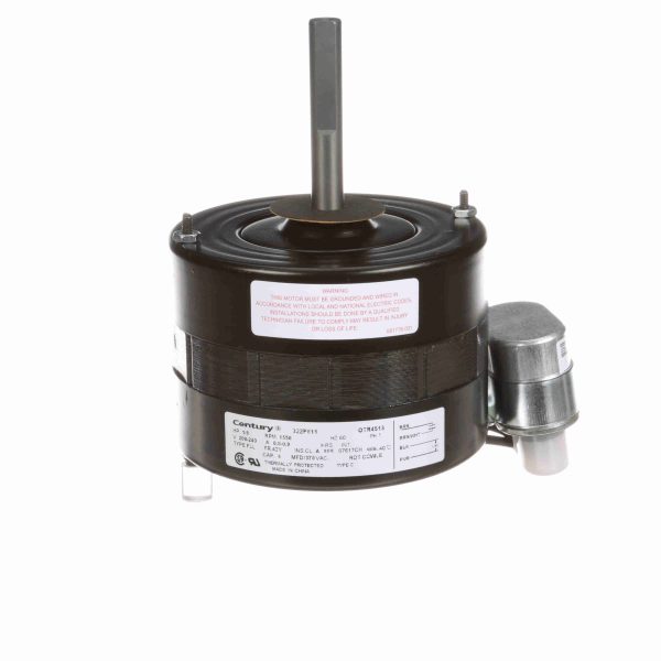 OTR4513 - Century 1/8 HP OEM Replacement Motor, 1550 RPM, 208-240 Volts, 42 Frame, TEAO - OTR4513